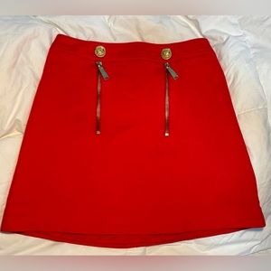 Red mini skirt